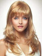 A Face Framing Fringe Long Layers Loft Waves Synthetic Wig