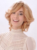 Medium Collar Length Lightly Layered Wavy Synthetic Wig