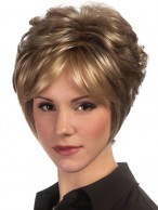 Short Soft Curls Pixie Cut Synthetic Wig With Wispy Long Sides