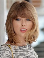 Youthful Short Loose Wave Taylor Swift Hairstyle Synthetic Wig