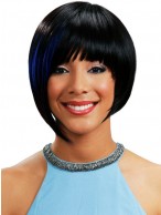 Britney Asymmetry Short Synthetic Silky Straight Black Bob Wig