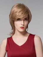 Medium Capless Female Straight Synthetic Hair Wig 