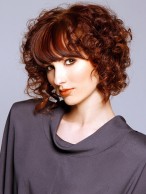 Medium Length Big Curly Capless Wig With Bangs