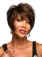 Straight Brown Short Capless Synthetic Wig