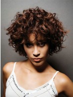 Flirtatious Brown Curly Synthetic Short Capless Wig    