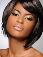 Full lace Midun-Length Straight Sleek Human Hair Wig