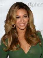 Super Sexy Beyonce's Long Wavy Human Hair Wig