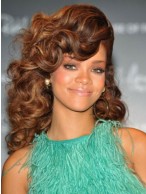 Rihanna's Long Wavy Big Volumn Hairstyle Wig
