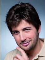 Human Hair Mono Wavy Mens Wig
