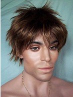 Natural Short Straight Synthetic Lace Front Wig for Man