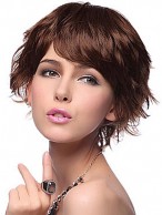 Short Wavy Auburn Synthetic Wig