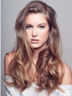 20 Inches Female Long Wavy Full Lace Hair Wig 
