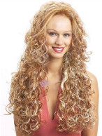 Extra Long Wavy Synthetic 3/4 Capless Wig