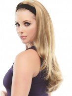 Long 3/4 Wig With Soft Black Attached Headband