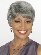Short Straight Capless Grey Wig