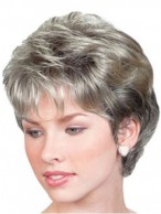 Short Wavy Lace Front Grey Wig