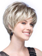 Clearance Short Tapered Synthetic Lace Front Grey Wig