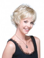 Chipped Layer Wavy Short Capless Grey Wig