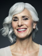 Full lace Medium Wavy Old Lady Gray Wig