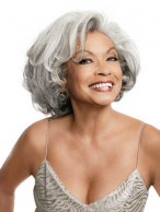 Synthetic Wavy Grey Wigs With Side Parting