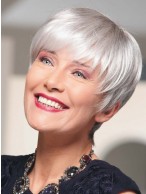 Short Capless Straight Smooth Capless Wig With Bangs