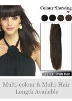 Silky Soft Remy Human Hair Straight Full Head Extensions 
