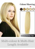 Tangle Free Remy Human Hair Straight Full Head Extensions 