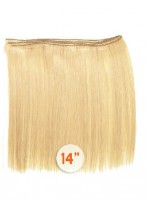 14" Straight Human Hair Wefted Extensions 