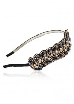 Fashionable Crystal Leaves Hair Bands For Women 