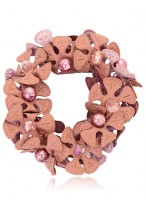 Exquisite Hand Worked PU Leather Flowers Headdress Flower Scrunchies 