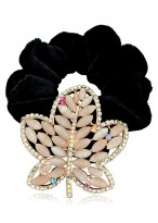 Beautiful Maple Leaves Diamond Inlaid Opal Scrunchies For Women 