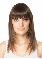 Long Synthetic Silky Straight Clip in Hairpiece