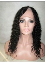 Long Curly Remy Human Hair U Part Wig 