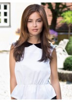 Flattering and Realisti Long Layered Human Hair Lace Front Mono Top Wig 