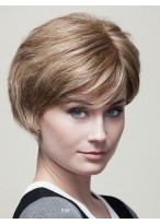 100% Remy Human Hair Short Straight Mono Top Wig 
