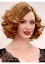Charming Bob Hairstyle Curly Lace Front Human Hair Wig 