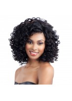 Afros Black Capless Curly Wig 