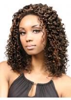 Mid-Length Curly Synthetic Lace Front Wig 