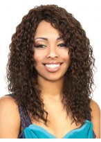 Long Layered Crimped Wavy Synthetic Wig 
