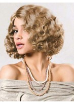 Medium Length Capless Curly Synthetic Wig
