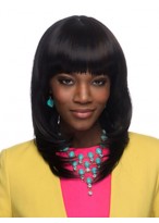 Long Straight Layered Synthetic Wig With Full Bangs 