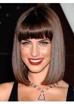 Elegant Charming Middle Straight Full Bang Capless Synthetic Wigs 
