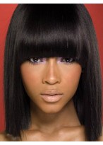 Medium Lace Front Silkystrsight African American Wigs 