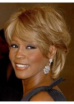 Sweety Short Wavy Blonde African American Lace Wigs 