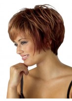 Capless Synthetic Short Layered Straight Wig 