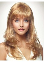 A Face Framing Fringe Long Layers Loft Waves Synthetic Wig 