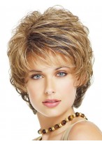 Collar Length Nape Frames Face Romantic Looking Synthetic Wig 