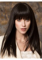 Straight Synthetic Machine Made Wig With Full Bangs 