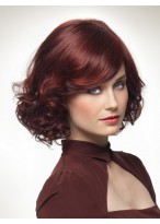 Chin Length Layered Curly Natural Volume Synthetic Wig 