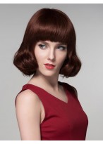 Medium Curly Synthetic Fiber Wigs With Bangs 